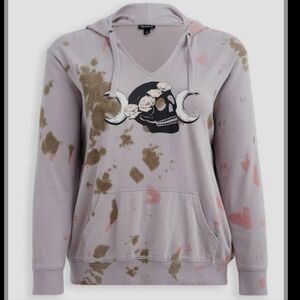 Torrid Skull Graphic Dip Dye Hoodie
